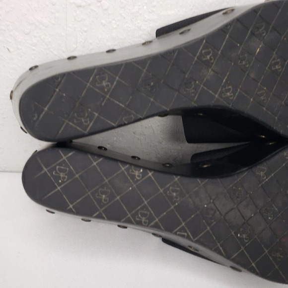 Donald J. Pliner Sandals Swan Black Studs Wedge Heels Platform Slides - Picture 12 of 15